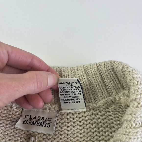 Vintage Southwestern Aztec Cardigan Sweater Cream size S - Picture 10 of 10